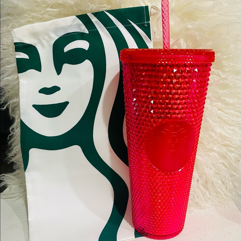 ❌SOLD❌Starbucks Holiday 2019 Neon Pink Studded Venti Tumbler BNWT